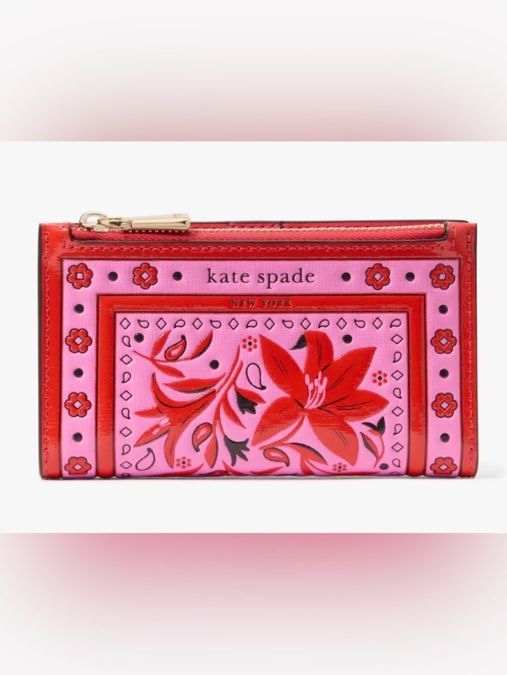 kate spade novelty bandana print bifold Wallet